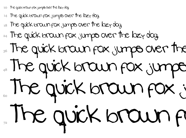 Annoyed Teenager font waterfall